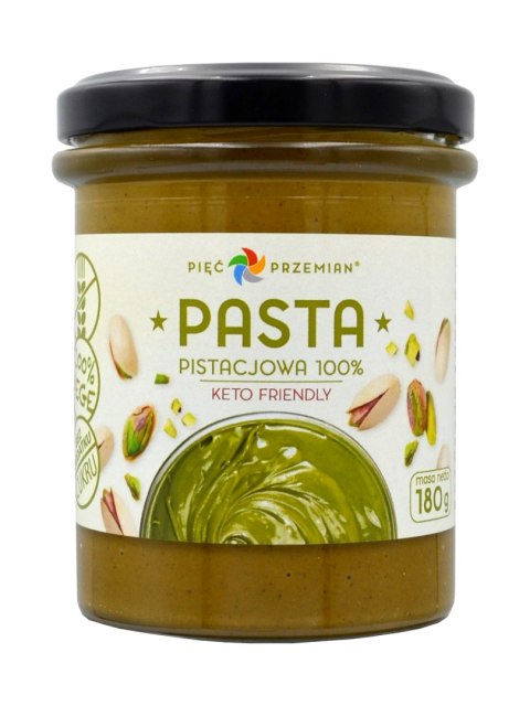 KREM PISTACJOWY BEZ DODATKU CUKRÓW BEZGLUTENOWY 180 g - PIĘĆ PRZEMIAN KREM PISTACJOWY BEZ DODATKU CUKRÓW BEZGLUTENOWY 180 g - PIĘĆ PRZEMIAN