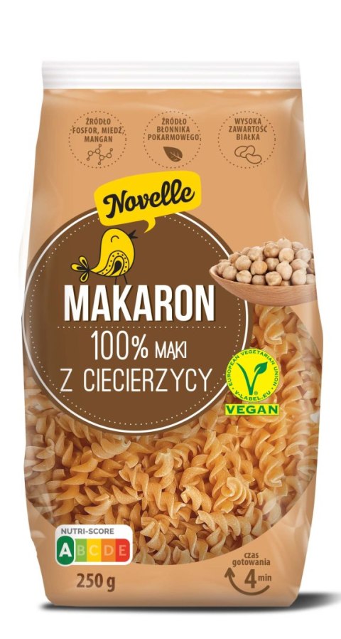 MAKARON PROTEINOWY (Z CIECIERZYCY) ŚWIDERKI 250 g - NOVELLE MAKARON PROTEINOWY (Z CIECIERZYCY) ŚWIDERKI 250 g - NOVELLE