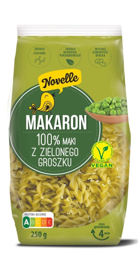 MAKARON PROTEINOWY (Z GROSZKU ZIELONEGO) ŚWIDERKI 250 g - NOVELLE MAKARON PROTEINOWY (Z GROSZKU ZIELONEGO) ŚWIDERKI 250 g - NOVELLE