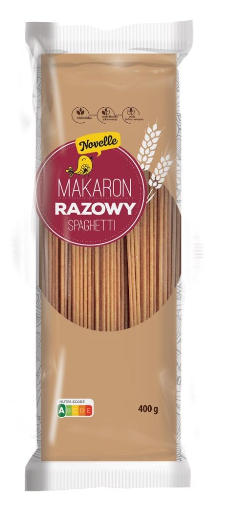 MAKARON (SEMOLINOWY RAZOWY) SPAGHETTI 400 g - NOVELLE MAKARON (SEMOLINOWY RAZOWY) SPAGHETTI 400 g - NOVELLE