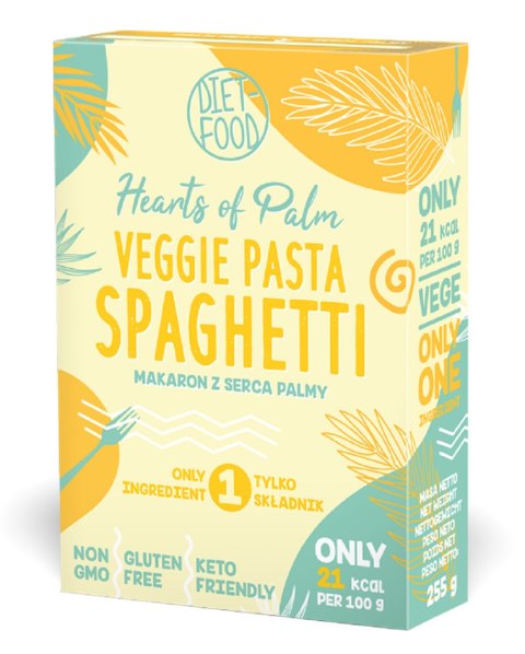 MAKARON (Z SERCA PALMY) SPAGHETTI BEZGLUTENOWY KETO 255 g - DIET-FOOD MAKARON (Z SERCA PALMY) SPAGHETTI BEZGLUTENOWY KETO 255 g - DIET-FOOD