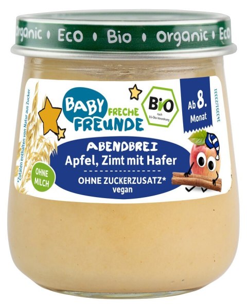 MUS JABŁKO - OWIES - CYNAMON BEZ DODATKU CUKRÓW OD 8 MIESIĄCA BIO 120 g - FRECHE FREUNDE MUS JABŁKO - OWIES - CYNAMON BEZ DODATKU CUKRÓW OD 8 MIESIĄCA BIO 120 g - FRECHE FREUNDE