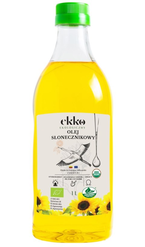 OLEJ SŁONECZNIKOWY DO GOTOWANIA I SMAŻENIA TŁOCZONY NA ZIMNO BIO 1 L - EKKO OLEJ SŁONECZNIKOWY DO GOTOWANIA I SMAŻENIA TŁOCZONY NA ZIMNO BIO 1 L - EKKO