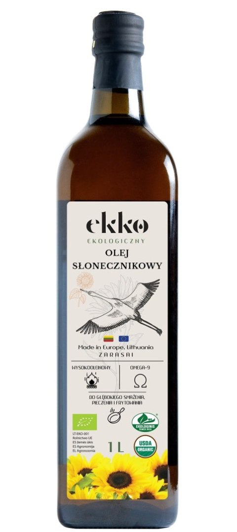 OLEJ SŁONECZNIKOWY DO GOTOWANIA I SMAŻENIA TŁOCZONY NA ZIMNO BIO 1 L (SZKŁO) - EKKO OLEJ SŁONECZNIKOWY DO GOTOWANIA I SMAŻENIA TŁOCZONY NA ZIMNO BIO 1 L (SZKŁO) - EKKO