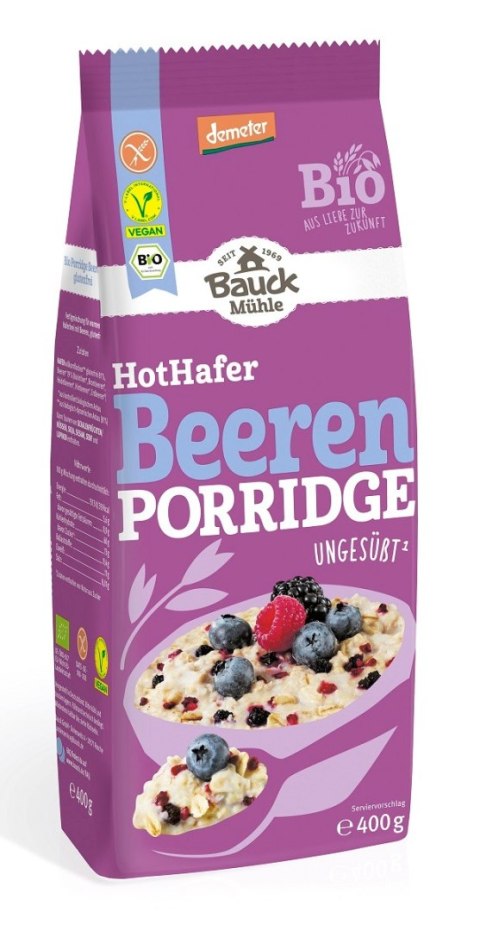 OWSIANKA Z OWOCAMI LEŚNYMI BEZ DODATKU CUKRÓW BEZGLUTENOWA DEMETER BIO 400 g - BAUCK HOF OWSIANKA Z OWOCAMI LEŚNYMI BEZ DODATKU CUKRÓW BEZGLUTENOWA DEMETER BIO 400 g - BAUCK HOF