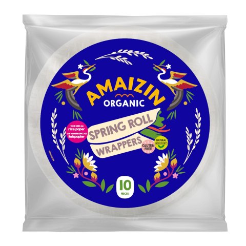 PAPIER RYŻOWY NA SPRING ROLLSY I SAJGONKI BEZGLUTENOWY BIO (10 szt.) 100 g - AMAIZIN PAPIER RYŻOWY NA SPRING ROLLSY I SAJGONKI BEZGLUTENOWY BIO (10 szt.) 100 g - AMAIZIN
