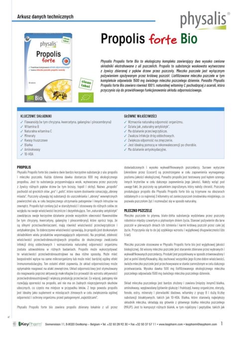 PROPOLIS FORTE BIO 30 TABLETEK - PHYSALIS PROPOLIS FORTE BIO 30 TABLETEK - PHYSALIS