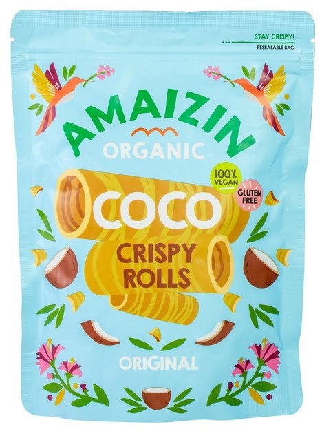 RURKI WAFLOWE KOKOSOWE BEZGLUTENOWE BIO 140 g - AMAIZIN RURKI WAFLOWE KOKOSOWE BEZGLUTENOWE BIO 140 g - AMAIZIN