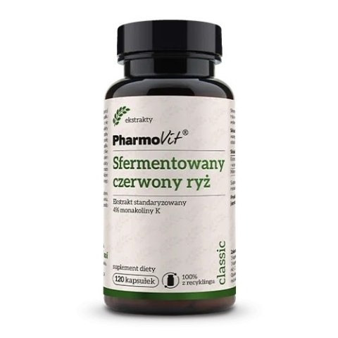 SFERMENTOWANY CZERWONY RYŻ EKSTRAKT BEZGLUTENOWY 120 KAPSUŁEK - PHARMOVIT (CLASSIC) SFERMENTOWANY CZERWONY RYŻ EKSTRAKT BEZGLUTENOWY 120 KAPSUŁEK - PHARMOVIT (CLASSIC)