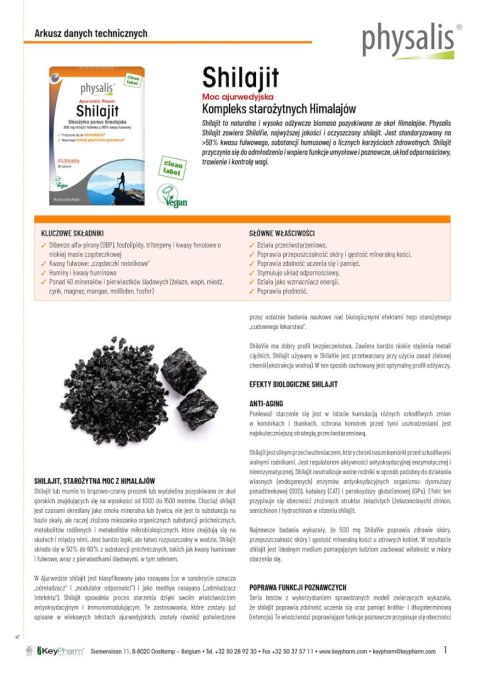 SHILAJIT 30 TABLETEK - PHYSALIS SHILAJIT 30 TABLETEK - PHYSALIS