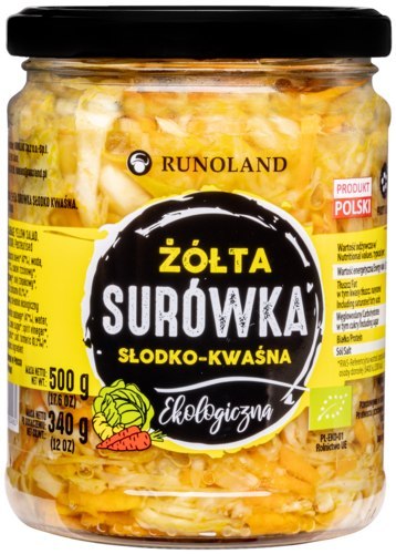 SURÓWKA Z KAPUSTY ŻÓŁTA SŁODKO - KWAŚNA BIO 500 g (340 g) - RUNOLAND SURÓWKA Z KAPUSTY ŻÓŁTA SŁODKO - KWAŚNA BIO 500 g (340 g) - RUNOLAND