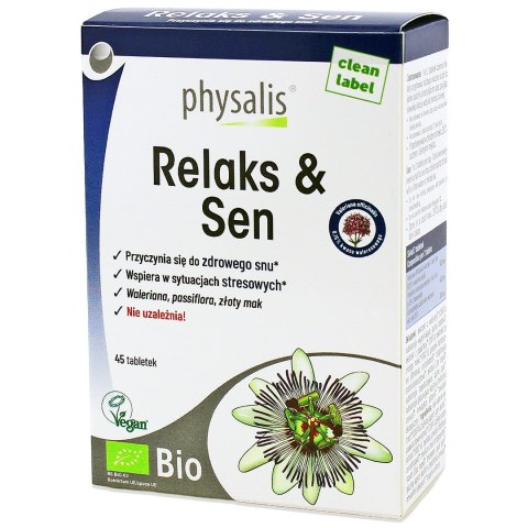 TABLETKI NA RELAKS I SEN BIO 45 szt. - PHYSALIS TABLETKI NA RELAKS I SEN BIO 45 szt. - PHYSALIS