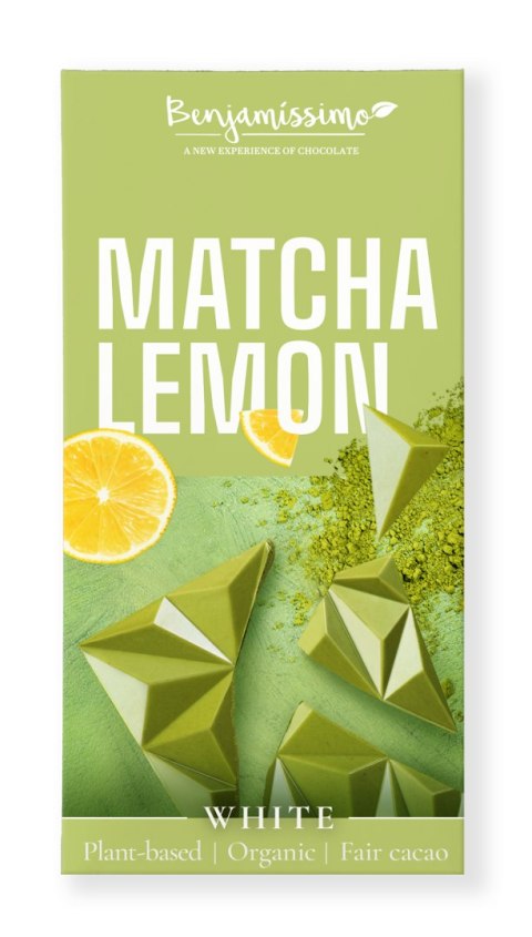 TABLICZKA KAKAOWA HERBATA MATCHA - CYTRYNA BEZGLUTENOWA BIO 60 g - BENJAMISSIMO TABLICZKA KAKAOWA HERBATA MATCHA - CYTRYNA BEZGLUTENOWA BIO 60 g - BENJAMISSIMO