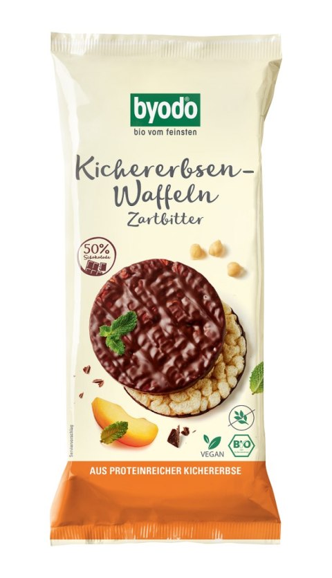 WAFLE Z CIECIERZYCY Z CIEMNĄ CZEKOLADĄ BEZGLUTENOWE BIO 65 g - BYODO WAFLE Z CIECIERZYCY Z CIEMNĄ CZEKOLADĄ BEZGLUTENOWE BIO 65 g - BYODO
