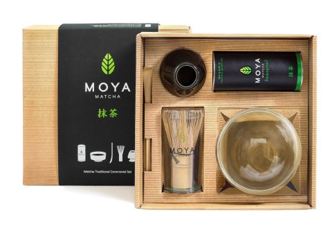ZESTAW CEREMONIALNY DO MATCHY ZE SZKLANĄ CZARKĄ - MOYA MATCHA ZESTAW CEREMONIALNY DO MATCHY ZE SZKLANĄ CZARKĄ - MOYA MATCHA