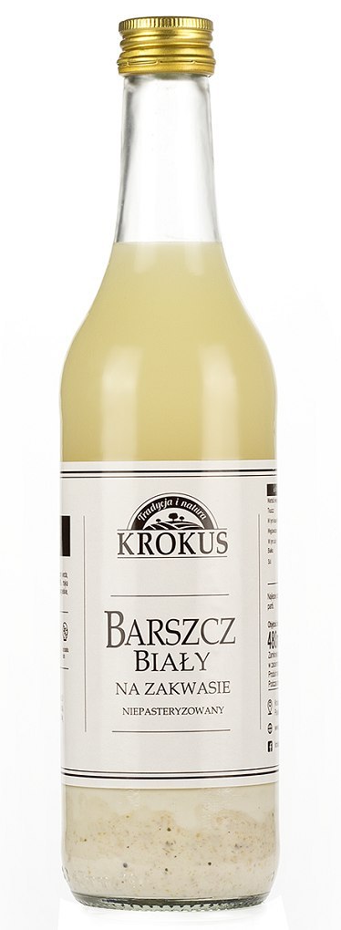 BARSZCZ BIAŁY NA ZAKWASIE NIEPASTERYZOWANY 480 ml - KROKUS BARSZCZ BIAŁY NA ZAKWASIE NIEPASTERYZOWANY 480 ml - KROKUS