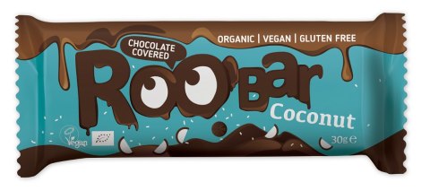 BATON KOKOSOWY W POLEWIE Z GORZKIEJ CZEKOLADY BEZGLUTENOWY BIO 30 g - ROOBAR BATON KOKOSOWY W POLEWIE Z GORZKIEJ CZEKOLADY BEZGLUTENOWY BIO 30 g - ROOBAR
