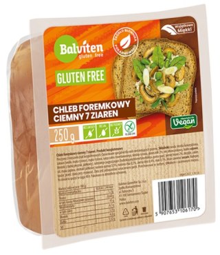 CHLEB FOREMKOWY CIEMNY 7 ZIAREN BEZGLUTENOWY 250 g - BALVITEN