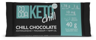 CZEKOLADA CHILL Z MAGNEZEM, ASHWAGANDHĄ I OLEJEM KONOPNYM KETO 40 g - COCOA