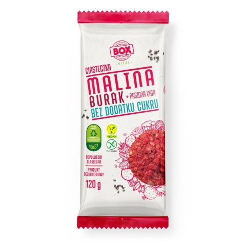 Ciastka malina + burak + nasiona chia ZPC BOX, 120g Ciastka malina + burak + nasiona chia ZPC BOX, 120g