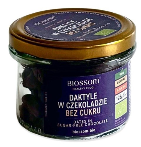 DAKTYLE W CZEKOLADZIE BEZ DODATKU CUKRÓW BEZGLUTENOWE BIO 125 g - BIOSSOM DAKTYLE W CZEKOLADZIE BEZ DODATKU CUKRÓW BEZGLUTENOWE BIO 125 g - BIOSSOM