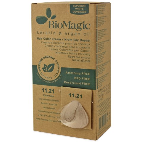 FARBA DO WŁOSÓW EXTRA JASNY KRYSZTAŁOWY BLOND (11.21) 250 g - BIOMAGIC FARBA DO WŁOSÓW EXTRA JASNY KRYSZTAŁOWY BLOND (11.21) 250 g - BIOMAGIC