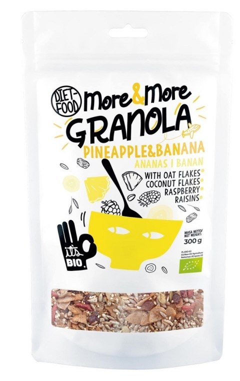 GRANOLA Z ANANASEM I BANANEM BIO 300 g - DIET-FOOD (MORE & MORE) GRANOLA Z ANANASEM I BANANEM BIO 300 g - DIET-FOOD (MORE & MORE)