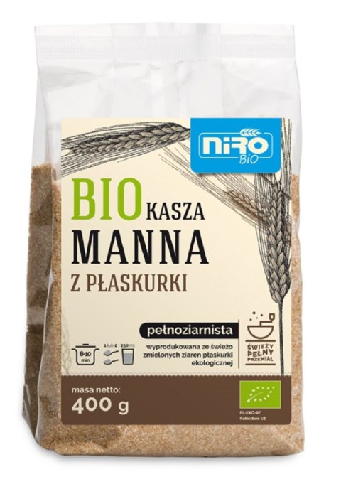 KASZA MANNA Z PŁASKURKI BIO 400 g - NIRO KASZA MANNA Z PŁASKURKI BIO 400 g - NIRO