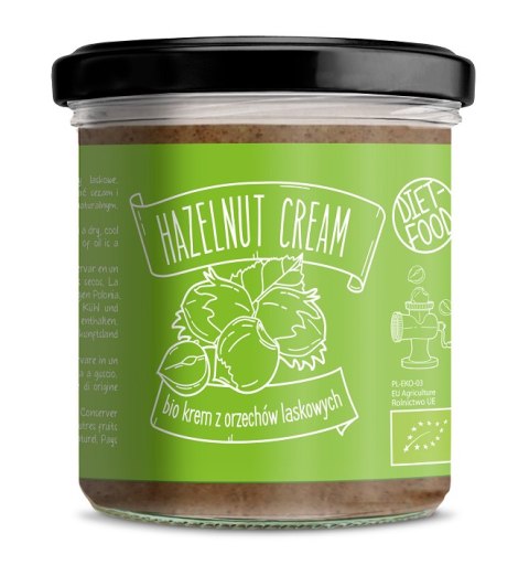 KREM Z PRAŻONYCH ORZECHÓW LASKOWYCH BIO 300 g - DIET-FOOD KREM Z PRAŻONYCH ORZECHÓW LASKOWYCH BIO 300 g - DIET-FOOD