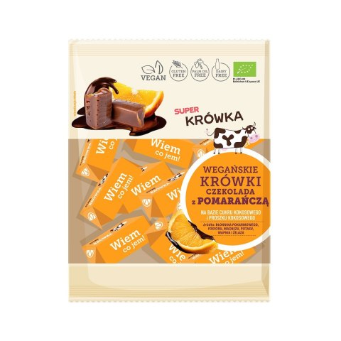 KRÓWKI CZEKOLADA Z POMARAŃCZĄ BEZMLECZNE BEZGLUTENOWE BIO 150 g - ME GUSTO (SUPER KRÓWKA) KRÓWKI CZEKOLADA Z POMARAŃCZĄ BEZMLECZNE BEZGLUTENOWE BIO 150 g - ME GUSTO (SUPER KRÓWKA)