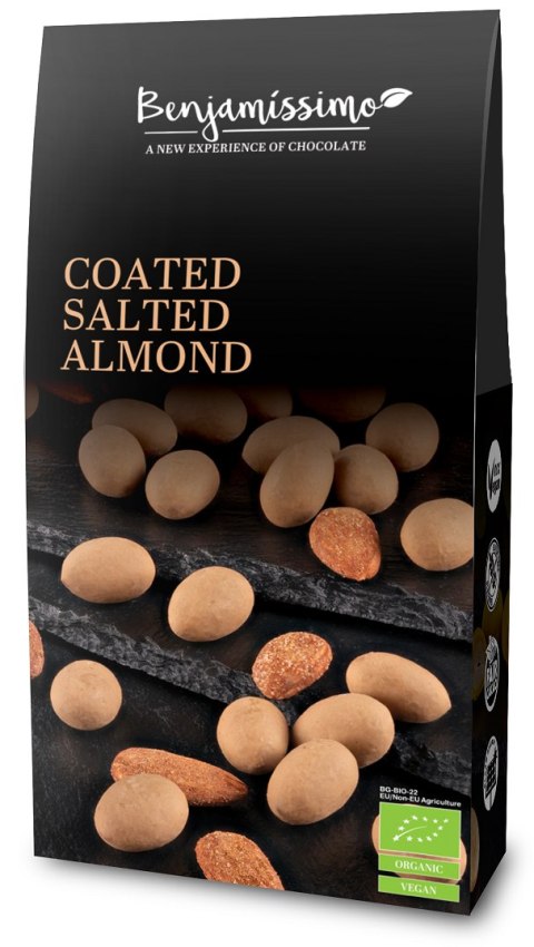 MIGDAŁY W POLEWIE SŁONY KARMEL BEZGLUTENOWE BIO 60 g - BENJAMISSIMO MIGDAŁY W POLEWIE SŁONY KARMEL BEZGLUTENOWE BIO 60 g - BENJAMISSIMO