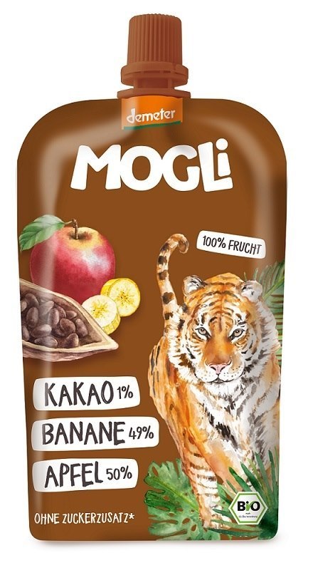MUS JABŁKO - BANAN - KAKAO BEZ DODATKU CUKRÓW DEMETER BIO 100 g - MOGLI MUS JABŁKO - BANAN - KAKAO BEZ DODATKU CUKRÓW DEMETER BIO 100 g - MOGLI