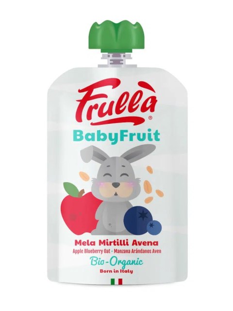MUS JABŁKO - BORÓWKA - OWIES BEZ DODATKU CUKRÓW BEZGLUTENOWY OD 6 MIESIĄCA BIO 100 g - FRULLA (NATURA NUOVA) MUS JABŁKO - BORÓWKA - OWIES BEZ DODATKU CUKRÓW BEZGLUTENOWY OD 6 MIESIĄCA BIO 100 g - FRULLA (NATURA NUOVA)