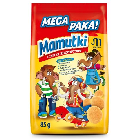 Mamutki - ciastka biszkoptowe bez dodatku cukru 85g Mamutki - ciastka biszkoptowe bez dodatku cukru 85g
