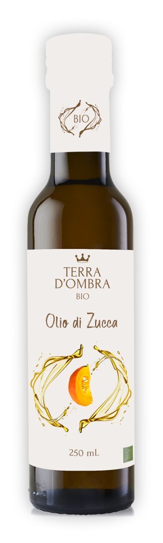 OLEJ Z PESTEK DYNI TŁOCZONY NA ZIMNO BIO 250 ml - TERRA D'OMBRA OLEJ Z PESTEK DYNI TŁOCZONY NA ZIMNO BIO 250 ml - TERRA D'OMBRA