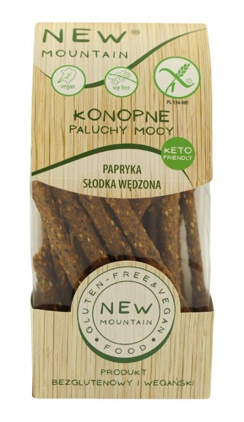 PALUCHY MOCY KONOPNE ZE SŁODKĄ PAPRYKĄ WĘDZONĄ BEZGLUTENOWE 200 g - NEW MOUNTAIN PALUCHY MOCY KONOPNE ZE SŁODKĄ PAPRYKĄ WĘDZONĄ BEZGLUTENOWE 200 g - NEW MOUNTAIN