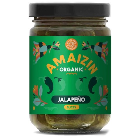 PAPRYKA JALAPENO ZIELONA KROJONA W ZALEWIE BIO 170 g (60 g) - AMAIZIN PAPRYKA JALAPENO ZIELONA KROJONA W ZALEWIE BIO 170 g (60 g) - AMAIZIN