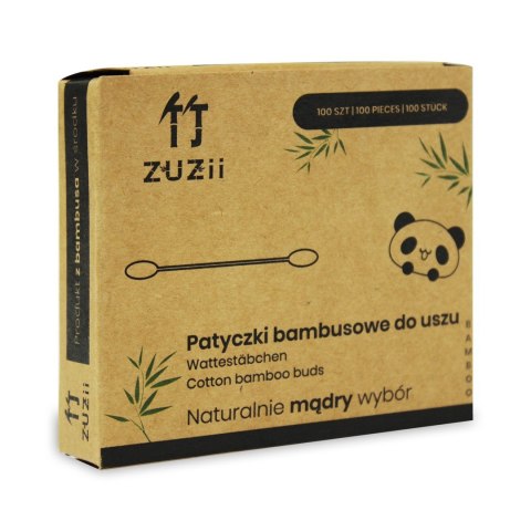 PATYCZKI HIGIENICZNE BAMBUSOWE Z BAWEŁNĄ 100 szt. - ZUZII PATYCZKI HIGIENICZNE BAMBUSOWE Z BAWEŁNĄ 100 szt. - ZUZII