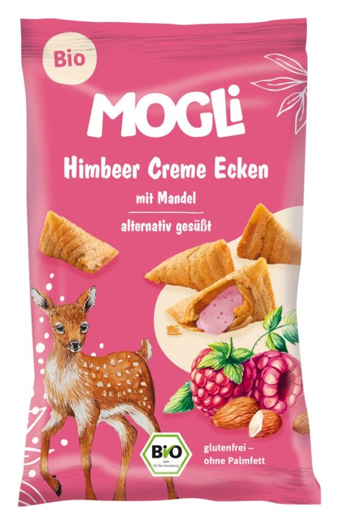ROŻKI Z KREMEM MIGDAŁOWO - MALINOWYM BEZGLUTENOWE BIO 30 g - MOGLI ROŻKI Z KREMEM MIGDAŁOWO - MALINOWYM BEZGLUTENOWE BIO 30 g - MOGLI