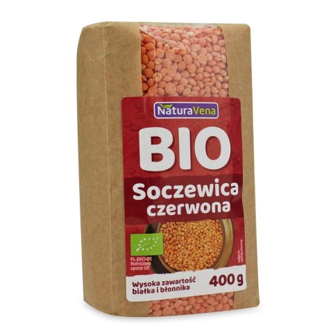 SOCZEWICA CZERWONA BIO 400 g - NATURAVENA SOCZEWICA CZERWONA BIO 400 g - NATURAVENA