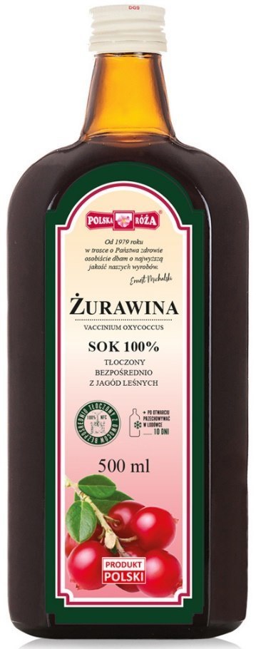SOK Z ŻURAWINY NFC 500 ml - POLSKA RÓŻA SOK Z ŻURAWINY NFC 500 ml - POLSKA RÓŻA