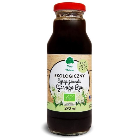 SYROP Z KWIATÓW CZARNEGO BZU BIO 270 ml - DARY NATURY SYROP Z KWIATÓW CZARNEGO BZU BIO 270 ml - DARY NATURY
