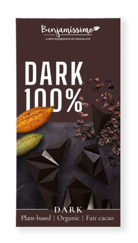 TABLICZKA GORZKA 100 % BEZ DODATKU CUKRÓW BEZGLUTENOWA BIO 60 g - BENJAMISSIMO TABLICZKA GORZKA 100 % BEZ DODATKU CUKRÓW BEZGLUTENOWA BIO 60 g - BENJAMISSIMO