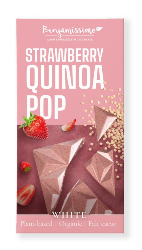 TABLICZKA KAKAOWA TRUSKAWKA - QUINOA BEZGLUTENOWA BIO 60 g - BENJAMISSIMO TABLICZKA KAKAOWA TRUSKAWKA - QUINOA BEZGLUTENOWA BIO 60 g - BENJAMISSIMO