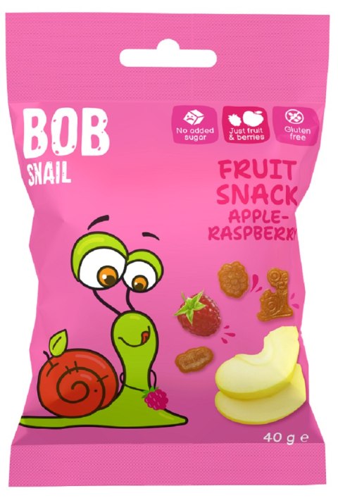 ŻELKI JABŁKO - MALINA BEZ DODATKU CUKRÓW BEZGLUTENOWA 40 g - BOB SNAIL ŻELKI JABŁKO - MALINA BEZ DODATKU CUKRÓW BEZGLUTENOWA 40 g - BOB SNAIL