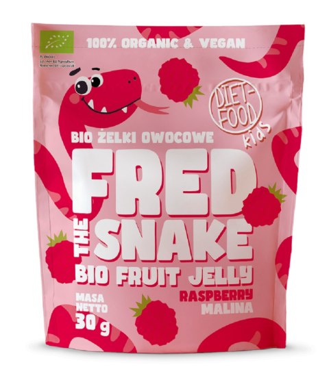 ŻELKI MALINA BIO 30 g - DIET-FOOD (FRED THE SNAKE) ŻELKI MALINA BIO 30 g - DIET-FOOD (FRED THE SNAKE)