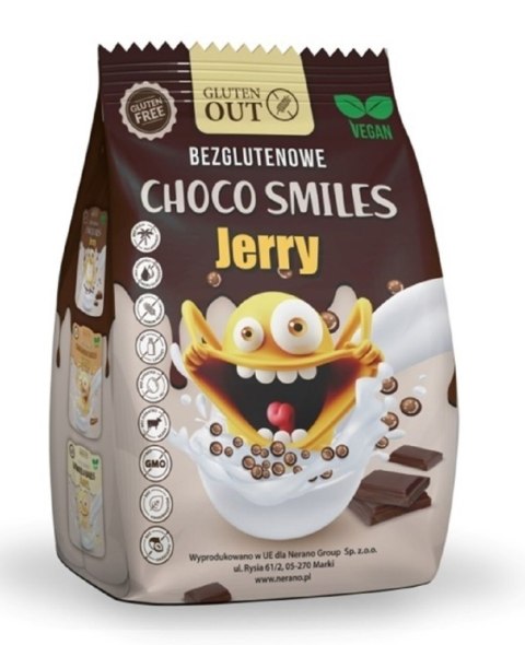 CHRUPKI ZBOŻOWE KAKAOWE SMILES BEZGLUTENOWE 375 g - JERRY GLUTEN OUT CHRUPKI ZBOŻOWE KAKAOWE SMILES BEZGLUTENOWE 375 g - JERRY GLUTEN OUT