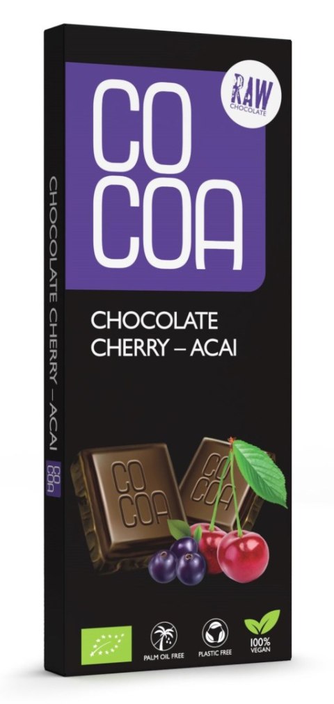 CZEKOLADA SUROWA WIŚNIA - ACAI BIO 40 g - COCOA CZEKOLADA SUROWA WIŚNIA - ACAI BIO 40 g - COCOA