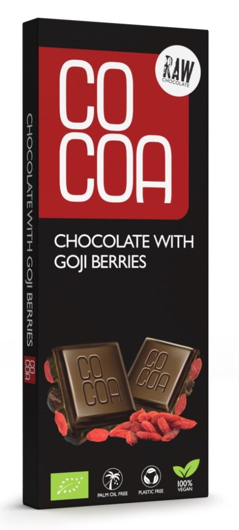 CZEKOLADA SUROWA Z JAGODAMI GOJI BIO 40 g - COCOA CZEKOLADA SUROWA Z JAGODAMI GOJI BIO 40 g - COCOA