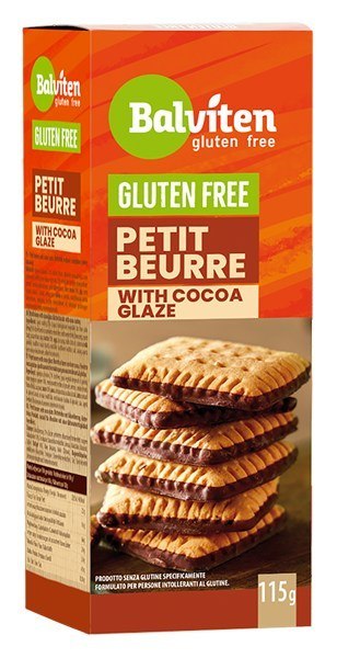 HERBATNIKI PETIT BEURRE Z DODATKIEM POLEWY KAKAOWEJ BEZGLUTENOWE 115 g - BALVITEN HERBATNIKI PETIT BEURRE Z DODATKIEM POLEWY KAKAOWEJ BEZGLUTENOWE 115 g - BALVITEN